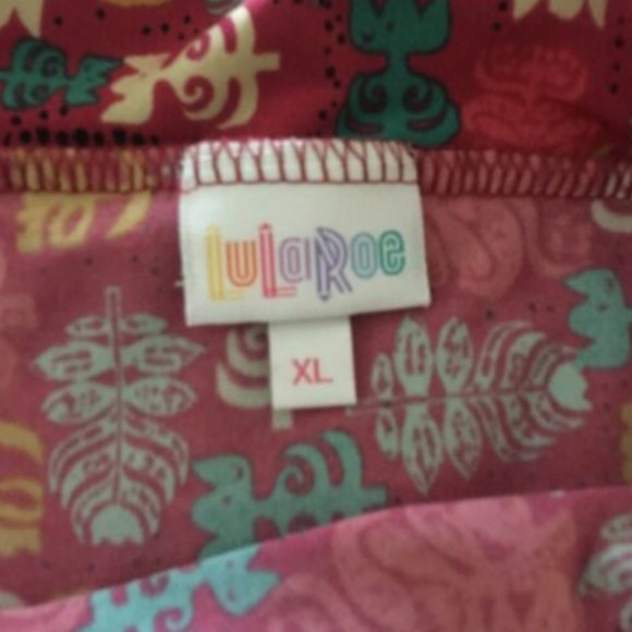 LulaRoe Maxi Skirt XL Pink Backgrnd Tropical Tiki - Picture 7 of 7